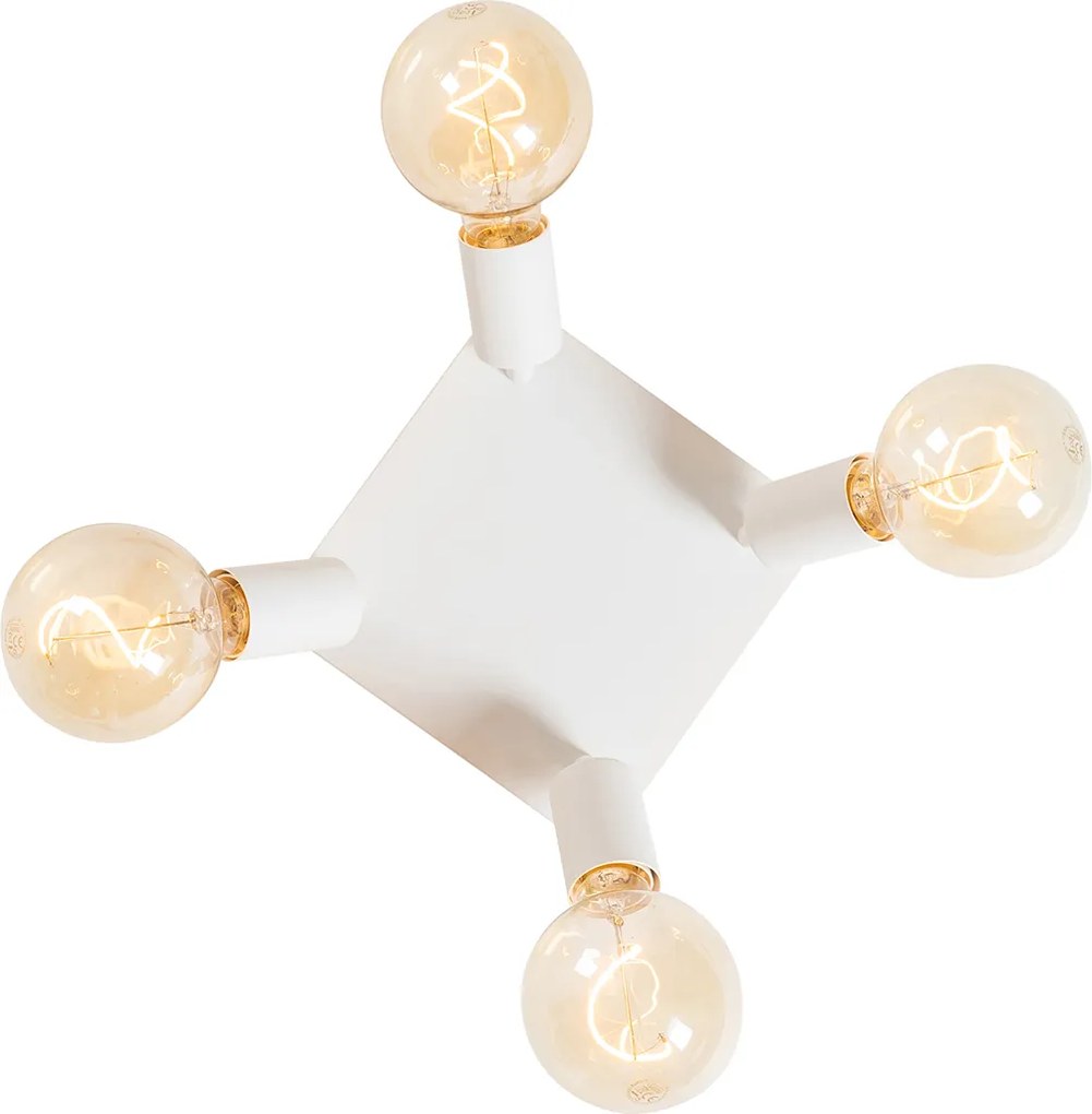 Nowoczesny reflektor biały kwadratowy 4-światłowy - Facil