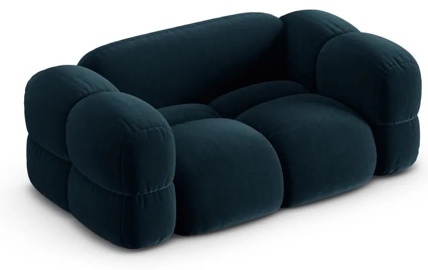 Ciemnoniebieska aksamitna sofa 180 cm Loretto – Cosmopolitan Design