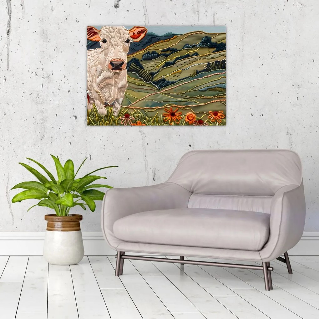 Obraz na szkle - Imitacja dzianego motywu (70x50 cm)
