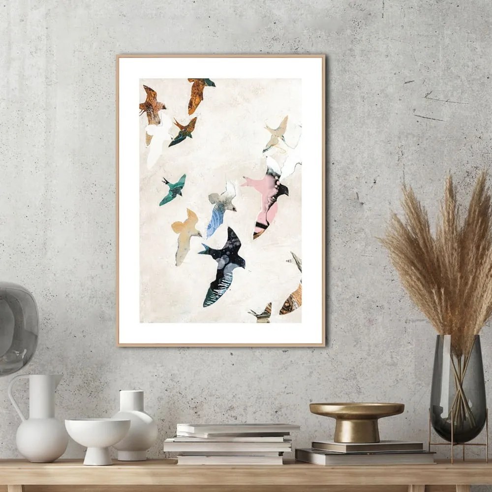 Obraz 30x40 cm Abstract Birds – Malerifabrikken