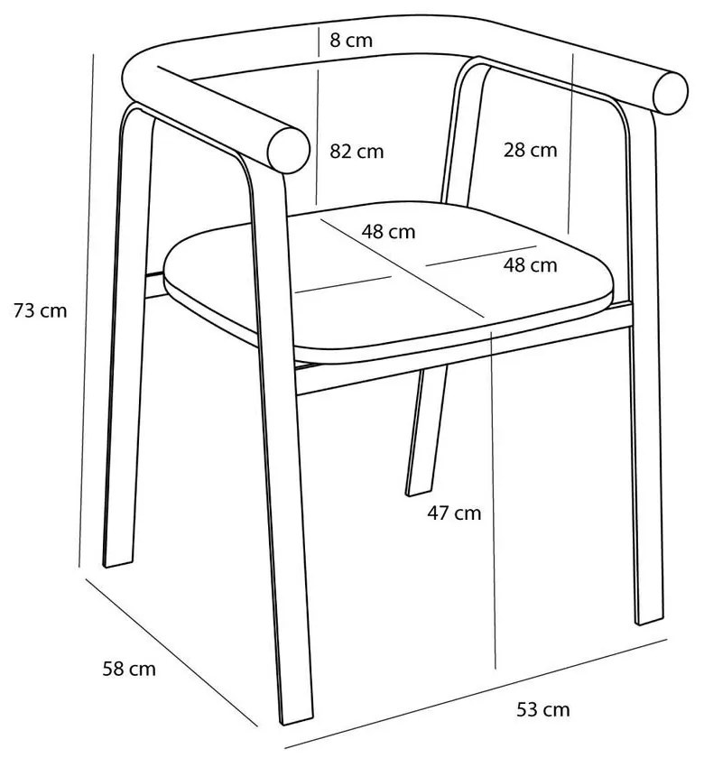 Szare tapicerowane fotele jadalniane zestaw z podłokietnikami 2 szt. Ecto – Hübsch