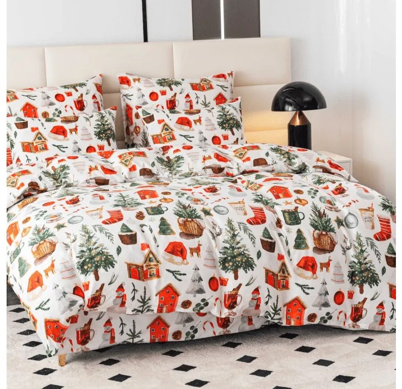 PrzytulneMieszkanie.pl PrzytulneMieszkanie.pl Pościel z mikrofibry FESTIVE MAGIC w kolorze białym Rozmiar pościeli: 2 szt 70 x 90 cm | 200 x 220 cm