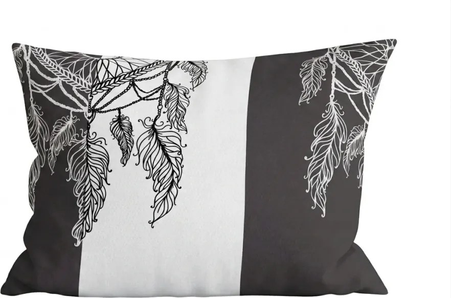 Poszewka na poduszkę z mikrofibry TIRSO 70x90 cm, szaro-biała