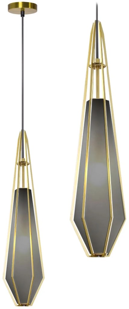 Lampa Sufitowa Wisząca Szklana APP456-1CP Grafitowa