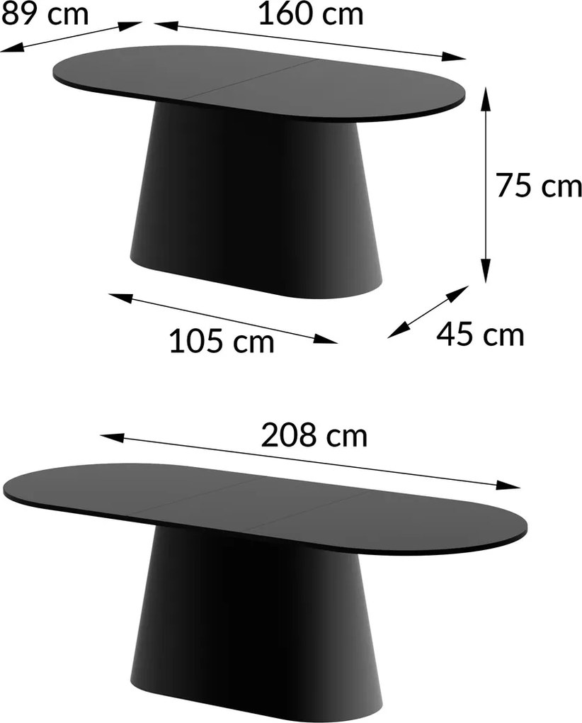 Rozkładany owalny stół Capitolo Hubertus dąb / połysk