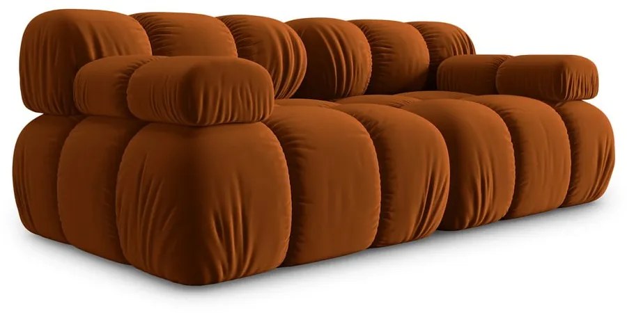 Pomarańczowa aksamitna sofa 188 cm Bellis – Micadoni Home