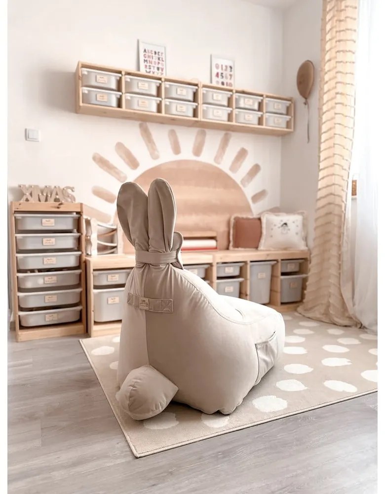 Beżowy dziecięcy worek do siedzenia Funny Bunny – The Brooklyn Kids