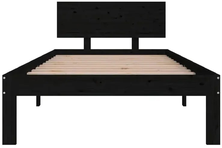 Czarne sosnowe łóżko jednoosobowe 90x200 - Xena 3X