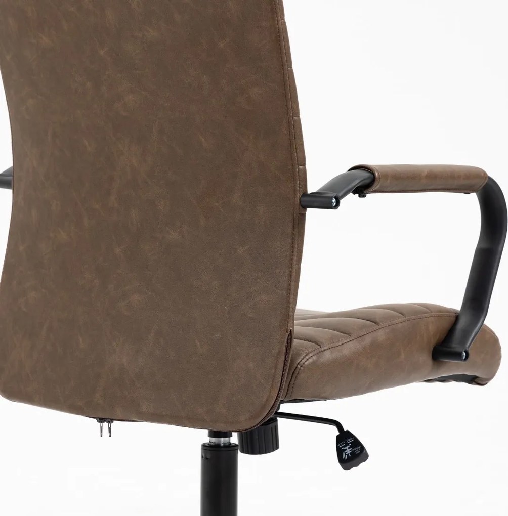 Fotel biurowy, obrotowy Hexon, brązowa ekoskóra