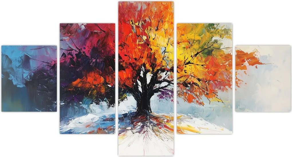Obraz - Kolorowe drzewo (125x70 cm)