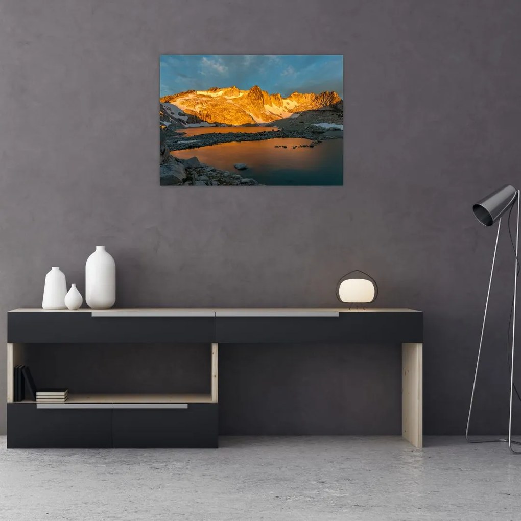Obraz na szkle krajobrazu wysokogórskiego (70x50 cm)