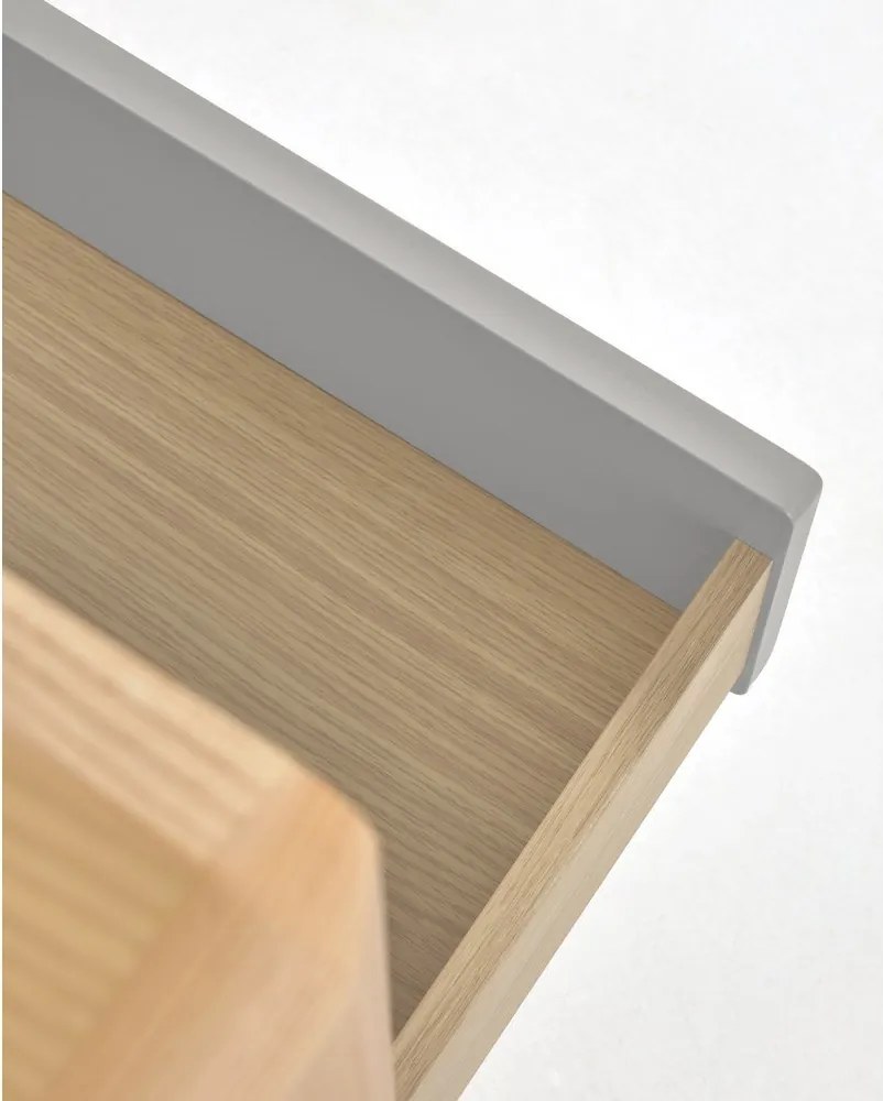 Szaro-naturalna komoda w dekorze jesionu 99x78,5x42 cm Anielle – Kave Home