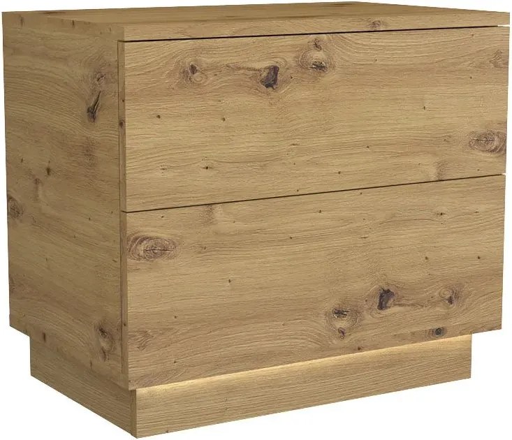 Szafka nocna z oświetleniem Ekno 2X - dąb artisan