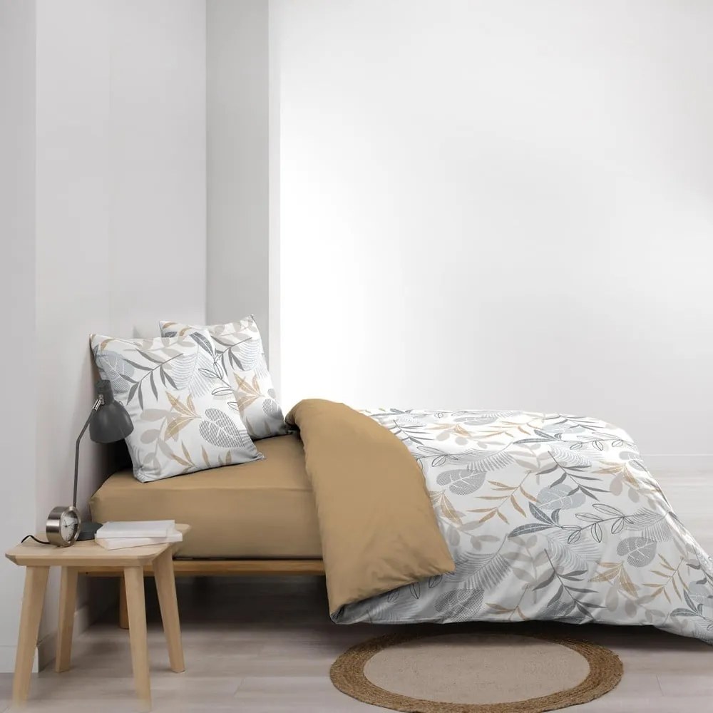 Żółto-biała pościel dwuosobowa 240x220 cm Kimberly – douceur d'intérieur