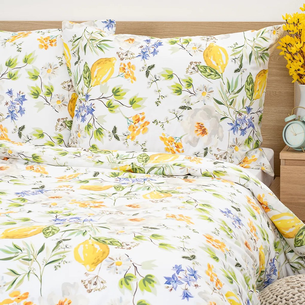 4Home Pościel bawełniana Lemon Delight, 220 x 200 cm, 2 szt. 70 x 90 cm, 220 x 200 cm, 2 szt. 70 x 90 cm