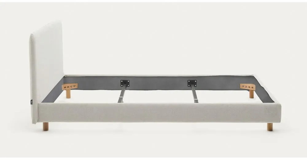 Szare tapicerowane łóżko dwuosobowe bez stelaża 180x200 cm Valma – Kave Home