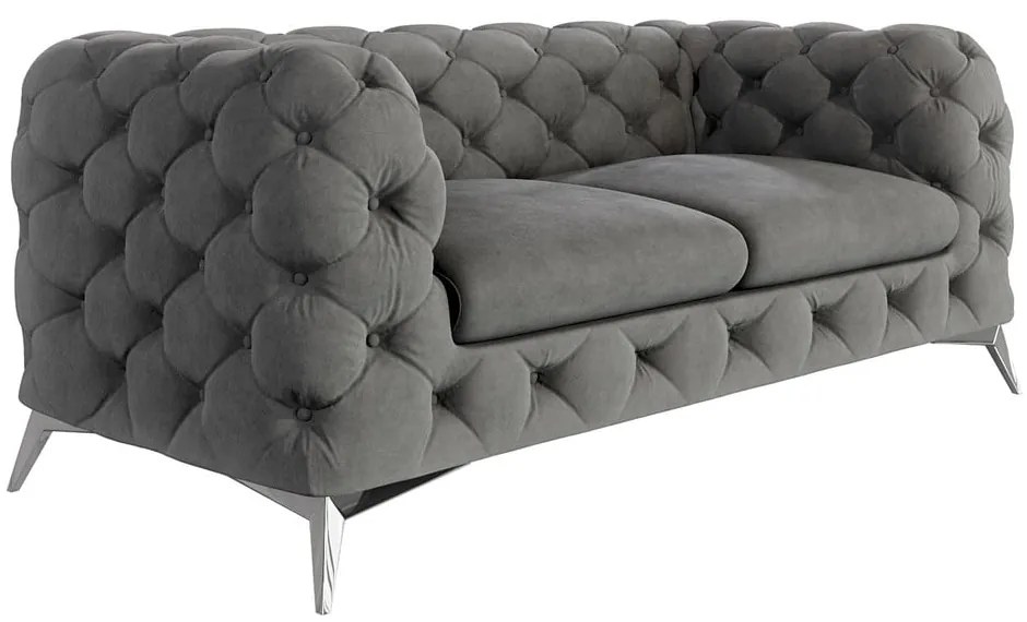 Szara aksamitna sofa 185 cm Chelsea – Ropez