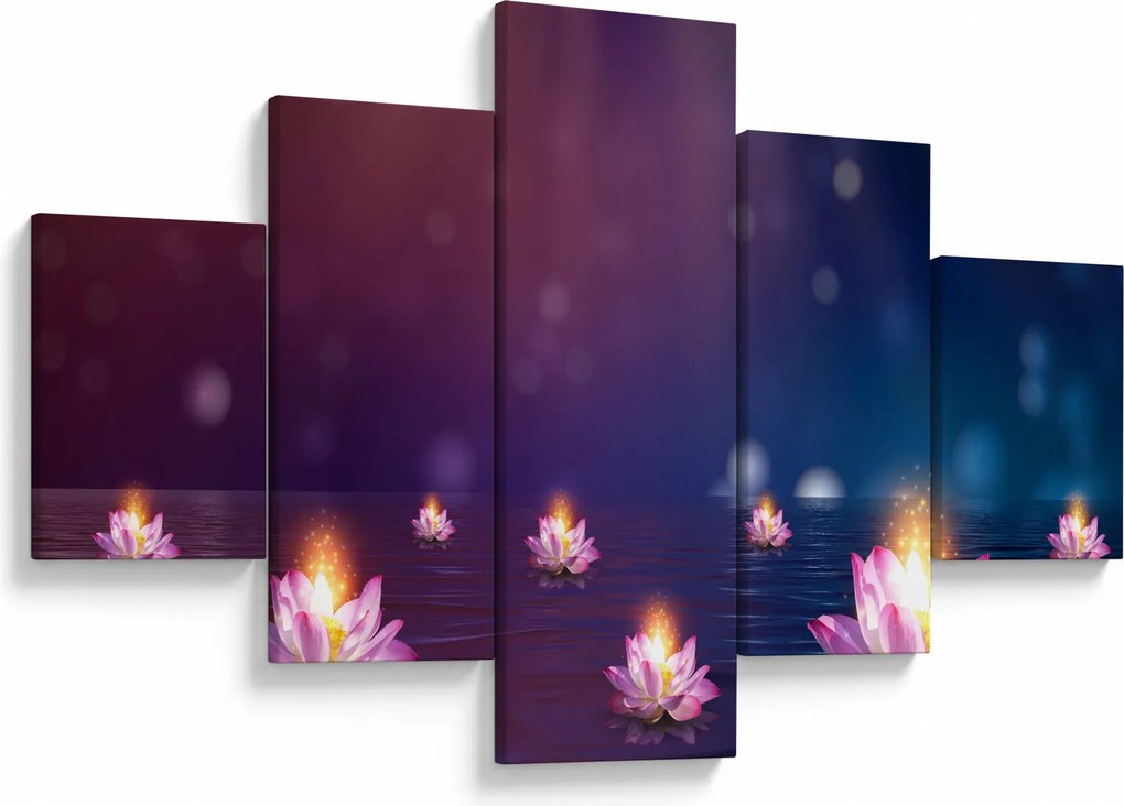Obraz - Magiczne lilie wodne (125x70 cm)