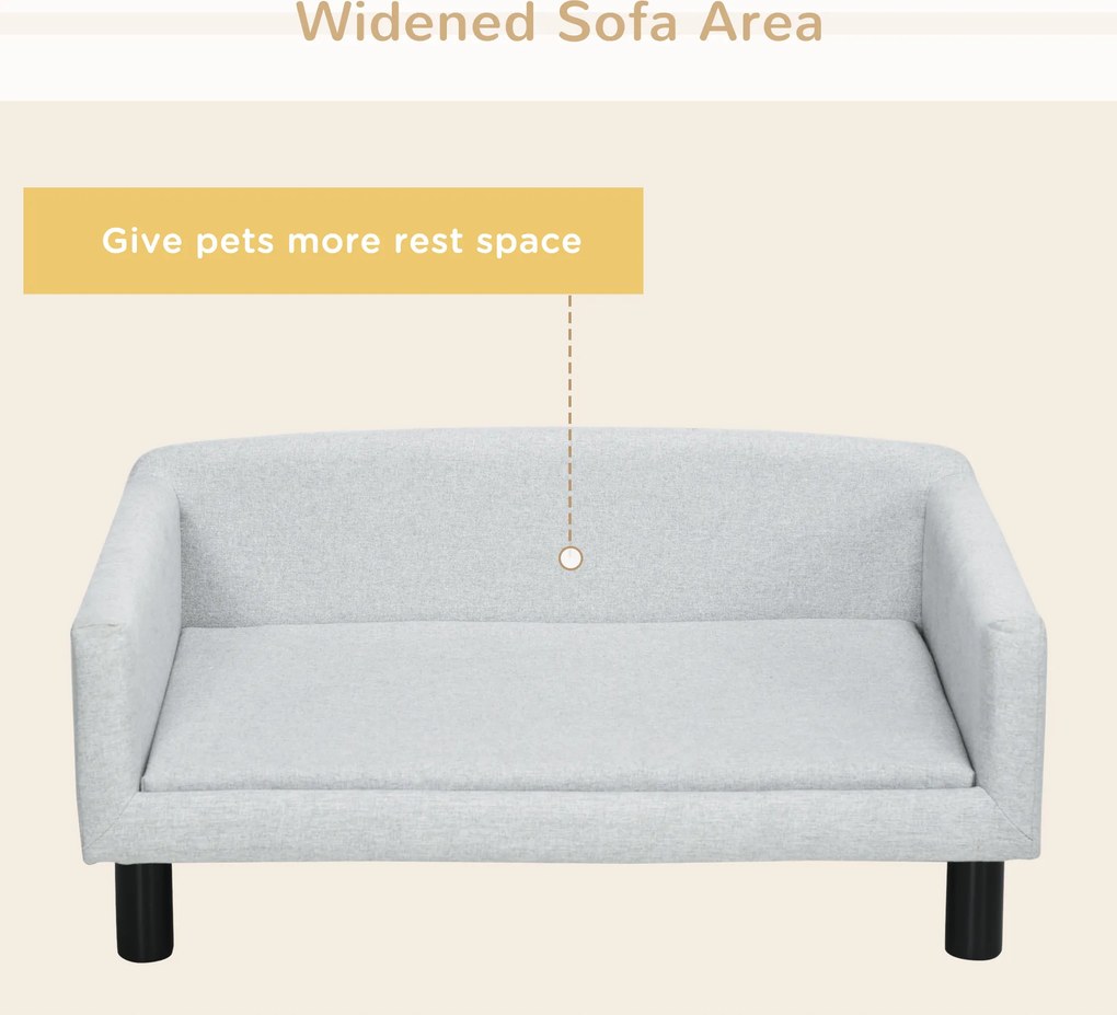 PawHut Sofa dla psa z miękkim obiciem legowisko dla psa sofa dla kota z drewnianymi nogami | Aosom PL