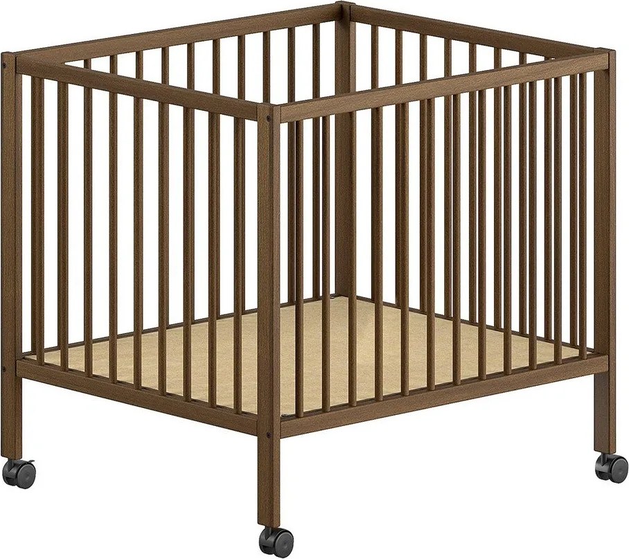 Brązowy kojec dla dzieci z litego drewna bukowego 95x75 cm Dino – Vipack