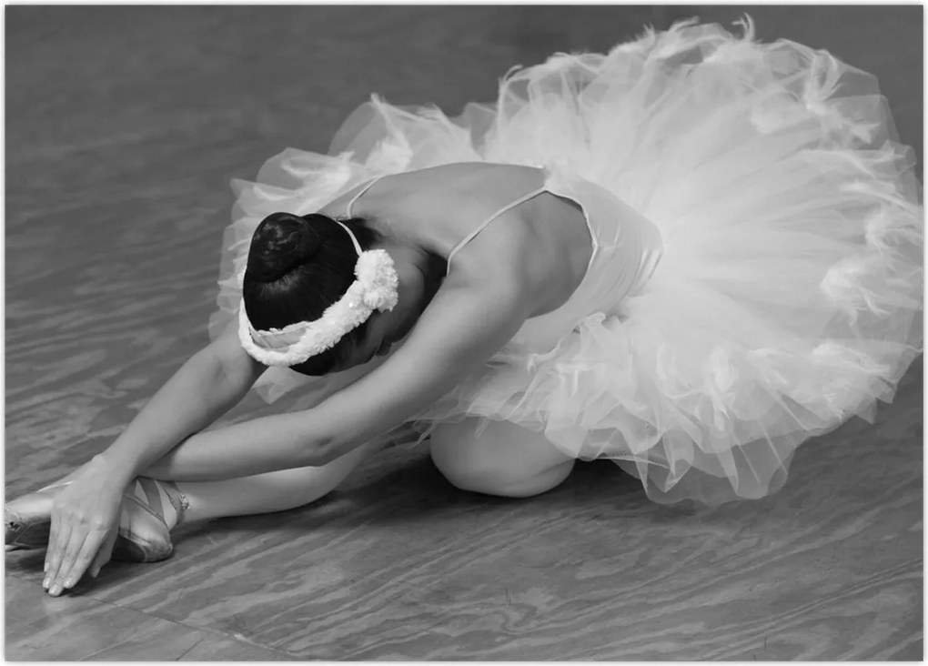 Obraz - Balerina, czarno-biały (70x50 cm)