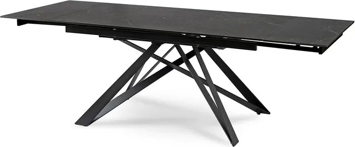 Stół Rozkładany Prostokątny MAXIME 160-240 cm Ceramiczny Czarny Marmur do Jadalni Loft