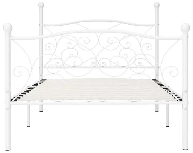 Białe metalowe łóżko z zagłówkiem 100x200 cm E9-E96