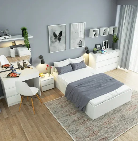 Biała toaletka kosmetyczna prawostronna G6-K18