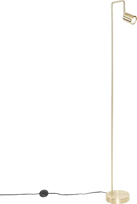 Nowoczesna lampa podłogowa mosiądz regulowana - Java