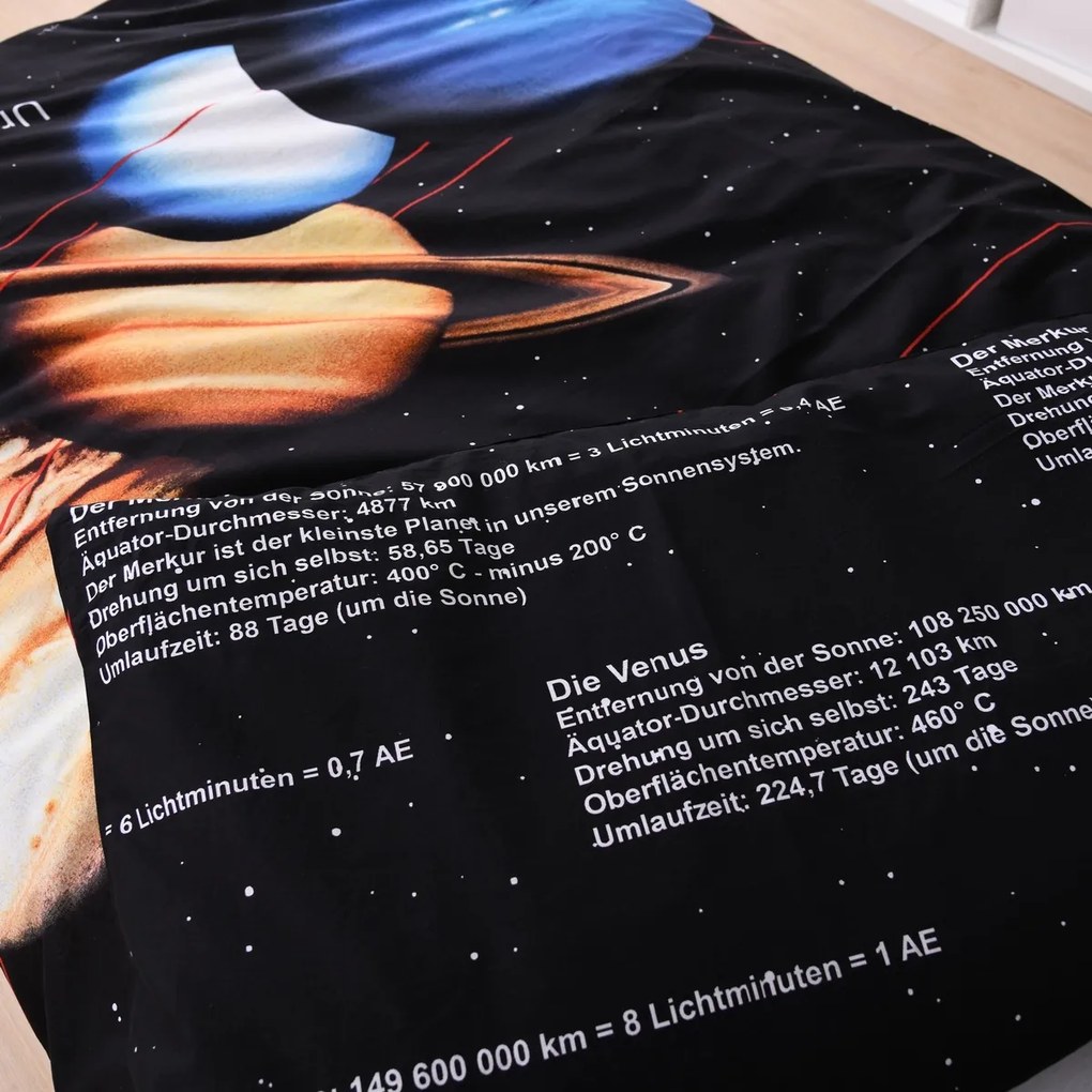 Pościel bawełniana Kosmos, 135 x 200 cm, 80 x 80 cm