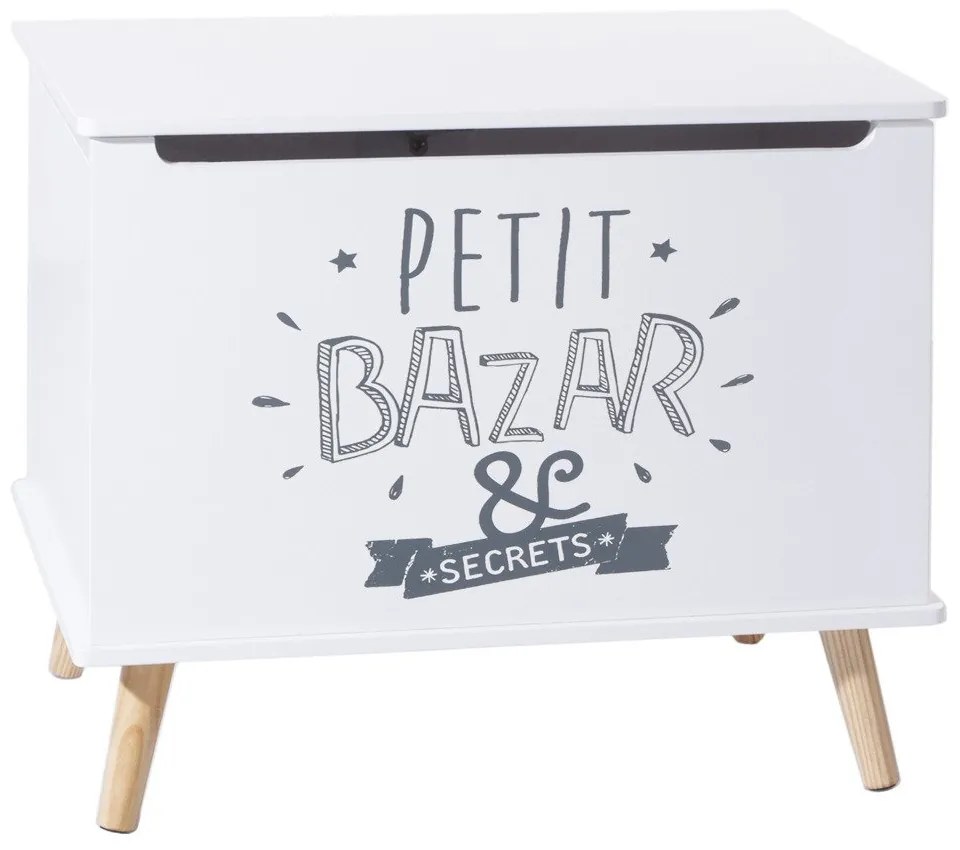 Skrzynia na zabawki „Petit Bazar & Secrets”, na nóżkach, do pokoju dziecięcego, MDF