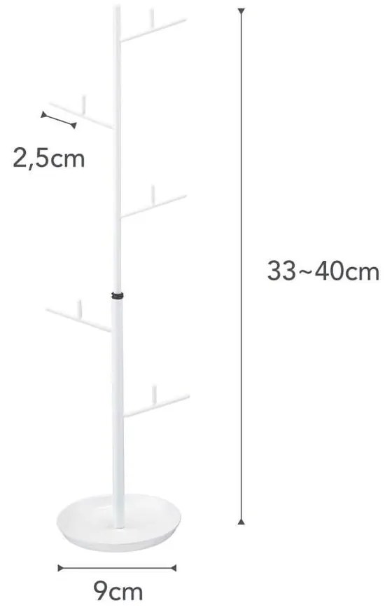 Biały stojak na drobiazgi/biżuterię YAMAZAKI Branch, 33-40 cm