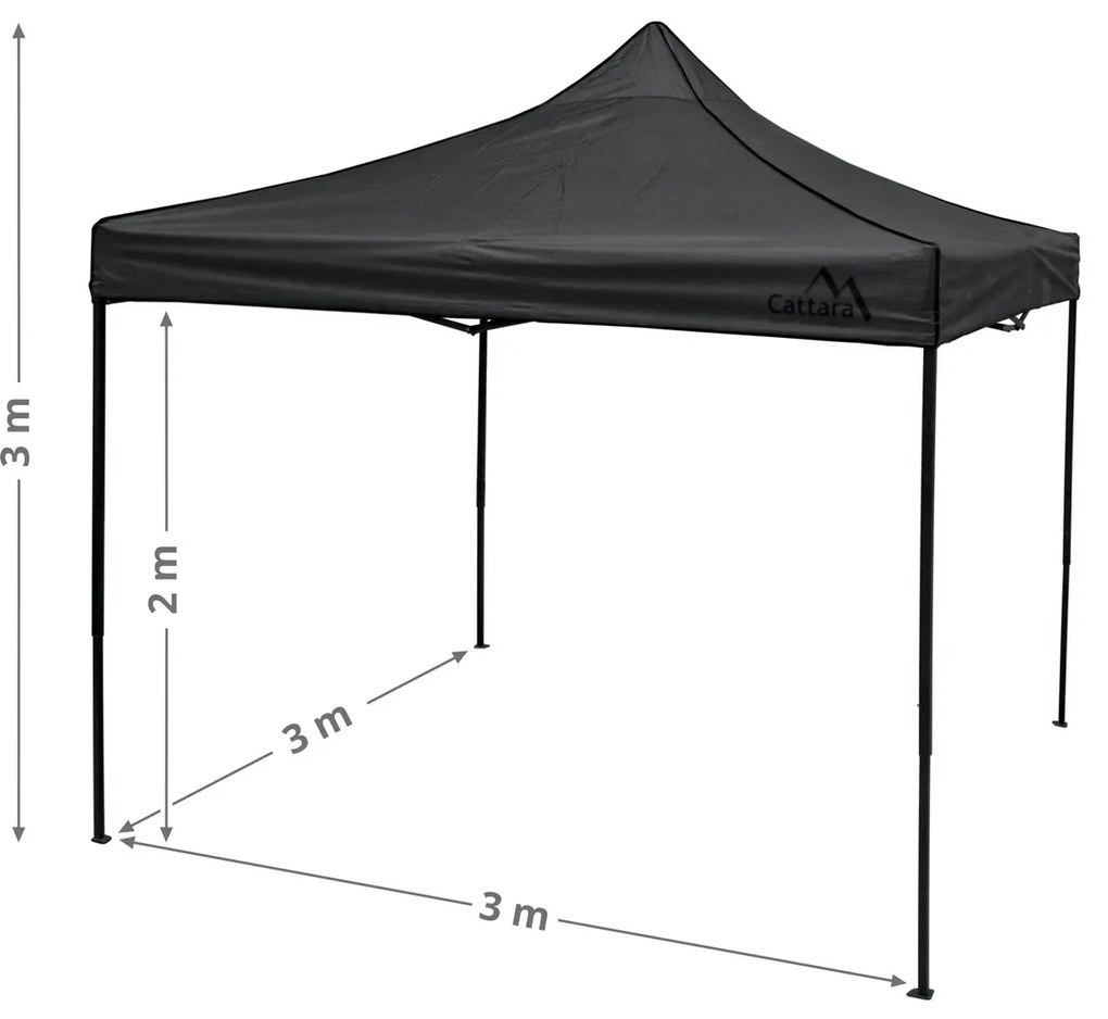 Cattara 13342 Namiot imprezowy typu nożycowegoWaterproof, szary, 3 x 3 m