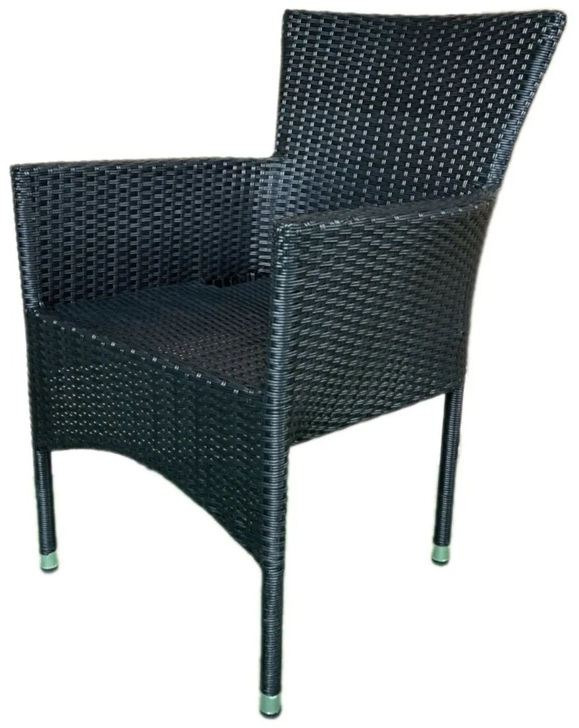 Krzesło ogrodowe Autronic, metal, polirattan,czarne , AZC-S2117 BK