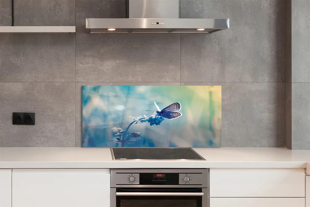 Panel Kuchenny Szklany Delikatność Barwnego Motyla