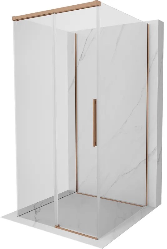 Mexen Rox-3S kabina prysznicowa 3-ścienna rozsuwana 95 x 95 cm, transparent, miedź szczotkowana - 8C2-095-095-65-00-3S