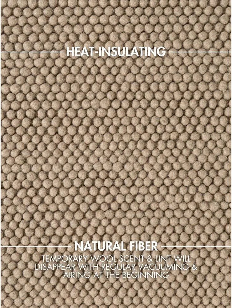 Wełniany okrągły dywan tkany ręcznie w naturalnym kolorze ø 200 cm Richmond Diana – Ted Baker