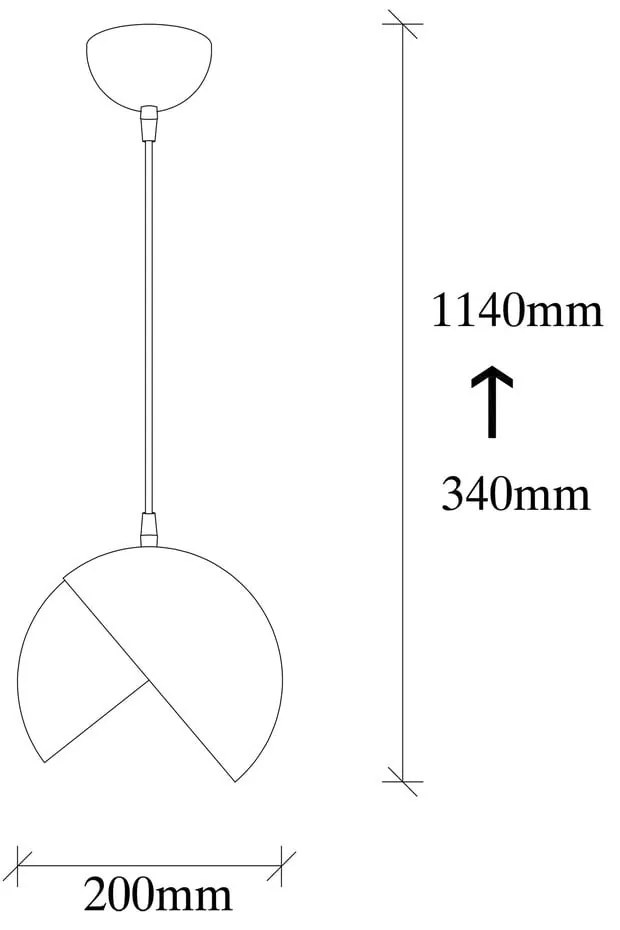 Lampa wisząca w czarno-złotym kolorze z metalowym kloszem ø 20 cm Berceste – Opviq lights
