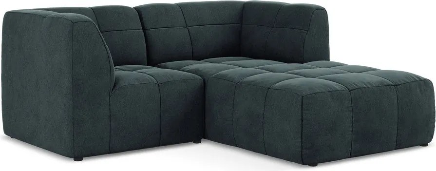 Niebieski aksamitny narożnik (prawostronny/z szezlongiem) Aloha – Makamii