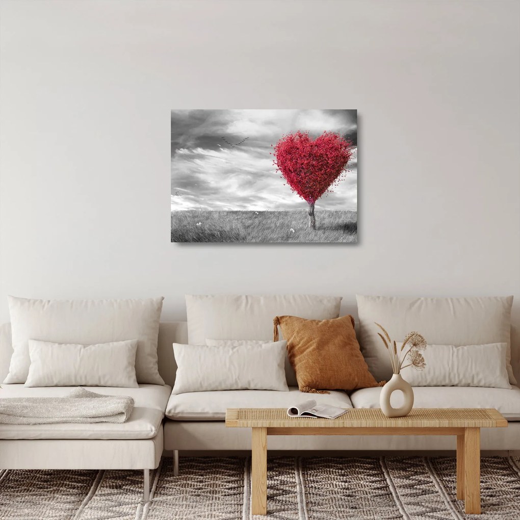 Obraz na szkle - serce z koroną drzewa (70x50 cm)
