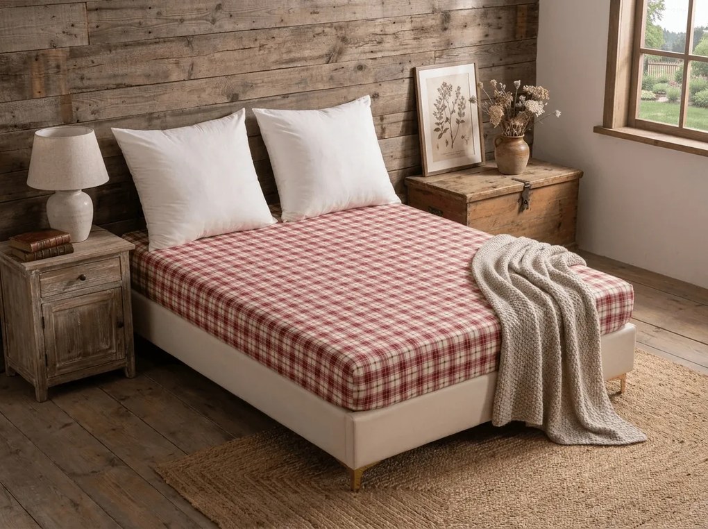 PrzytulneMieszkanie.pl Prześcieradło z mikrofibry TARTAN HEART kolorowe 180x200 cm