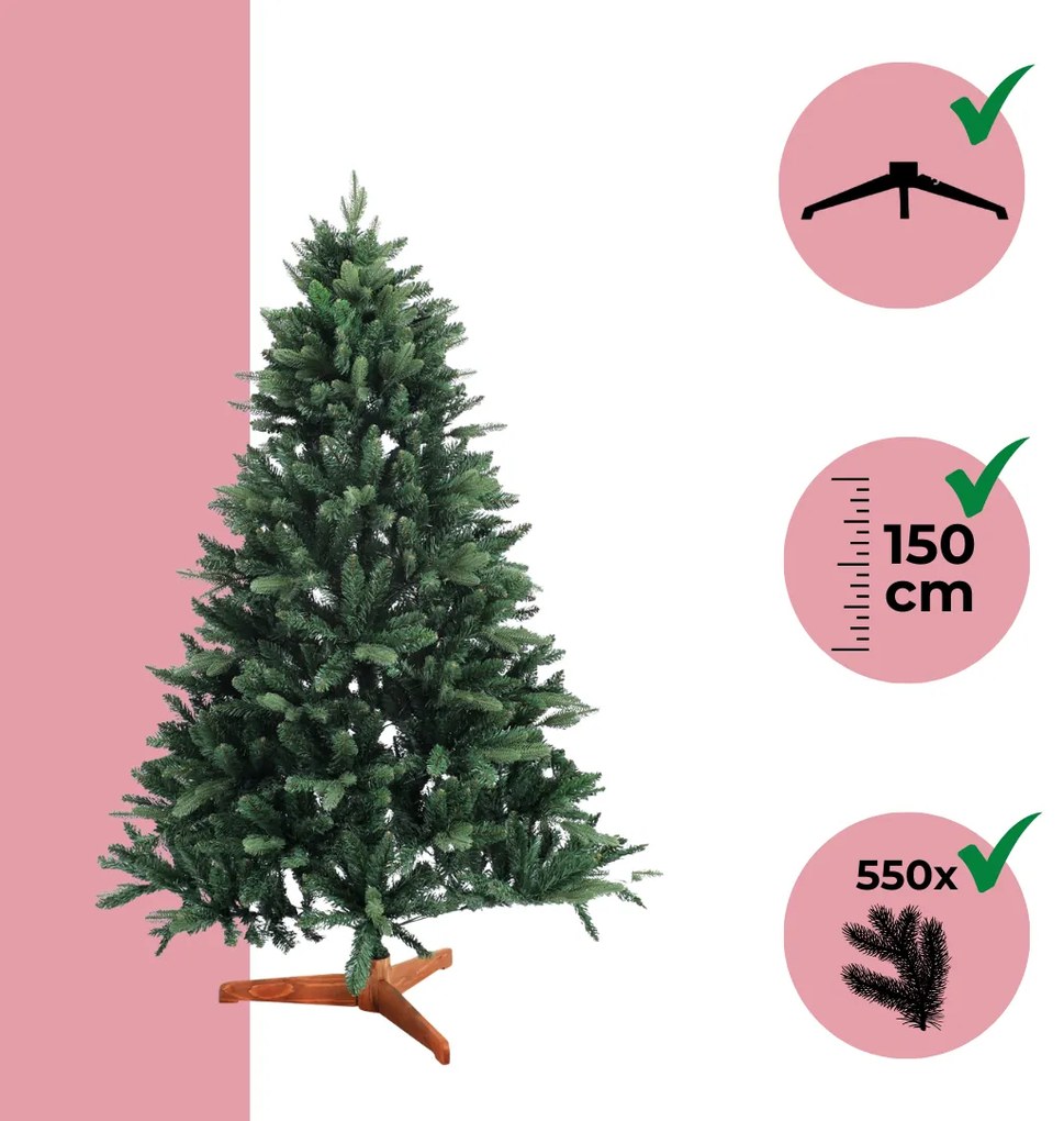 Sztuczna choinka FROST, 150 cm, zielona Casaria