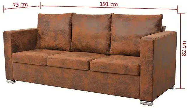 Przytulna brązowa sofa trzyosobowa - Pelagio 3Q