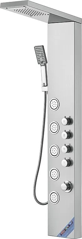 System Wieżowca Panelu Prysznicowego SucceBuy z Stali Nierdzewnej, 4 Tryby Zraszeń Wodospadu i Efektu Deszczu