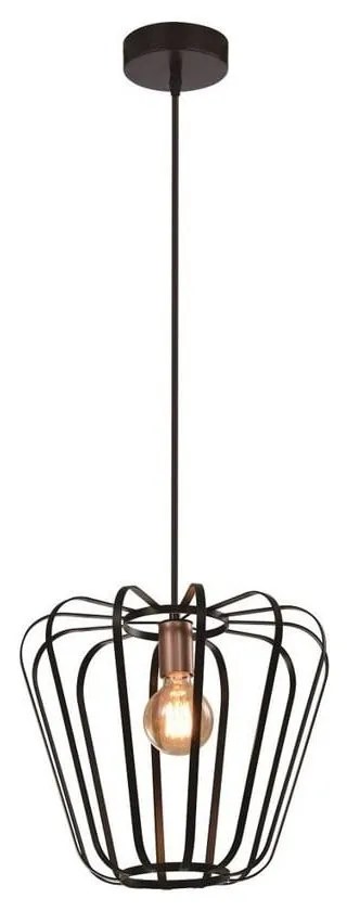 Czarna metalowa lampa wisząca ø 35 cm Jonas – Candellux Lighting