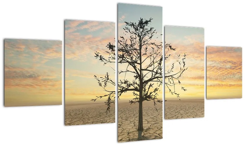 Obraz - Drzewo na pustyni (125x70 cm)
