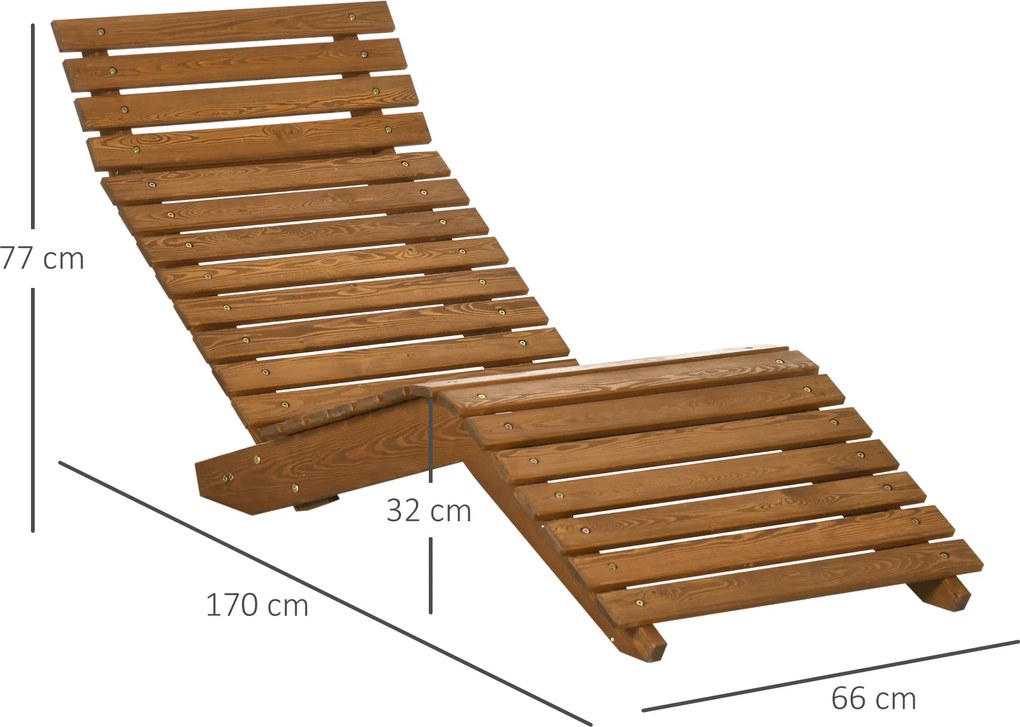 Outsunny leżak leżak, leżak ogrodowy na basen, balkon teak