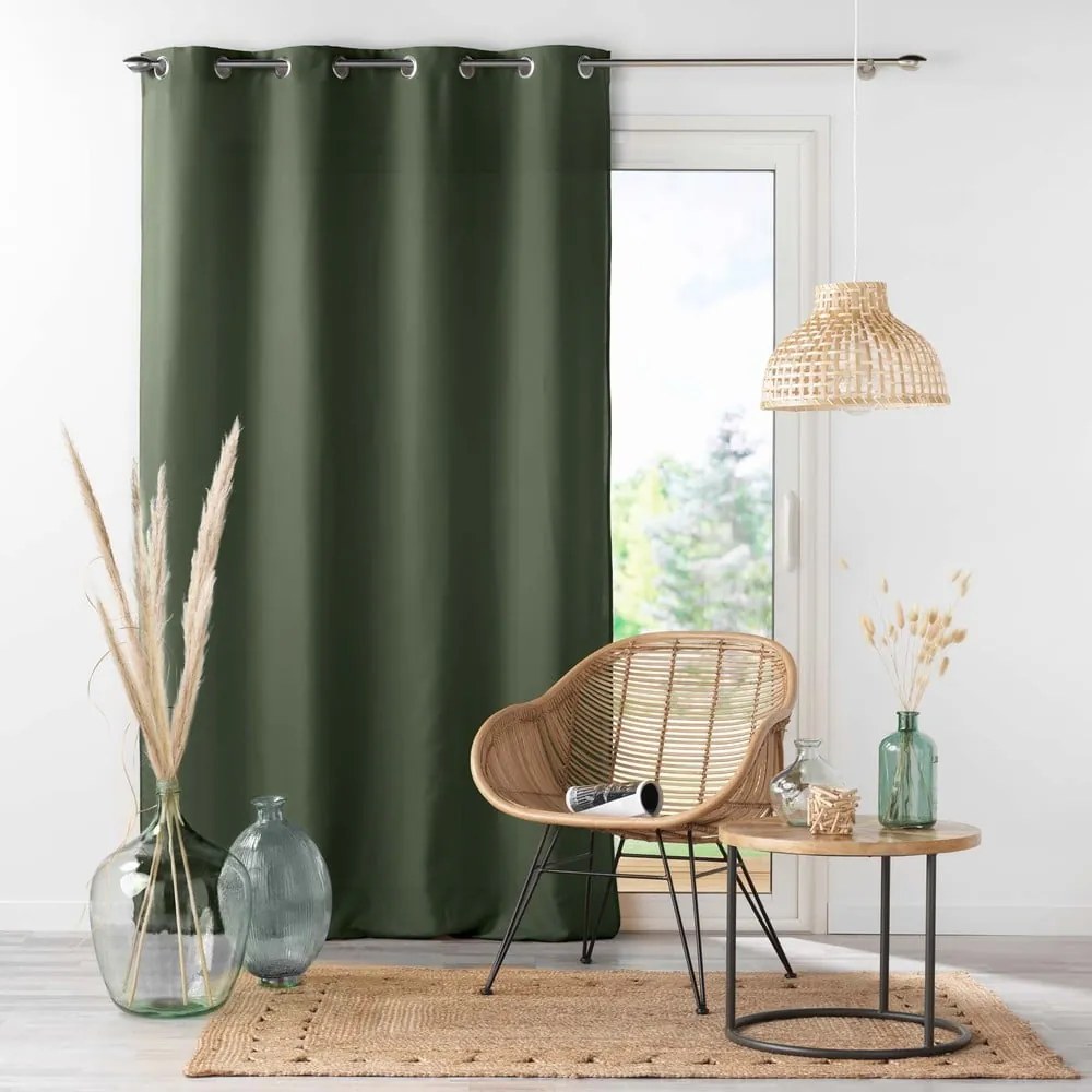Zasłona z mikrowłókna w kolorze khaki 140x280 cm Absolu – douceur d'intérieur