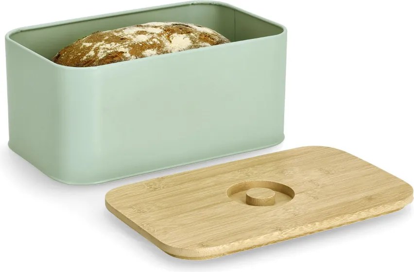 Chlebak puszka z bambusową pokrywką, 30 x 18 x 13 cm