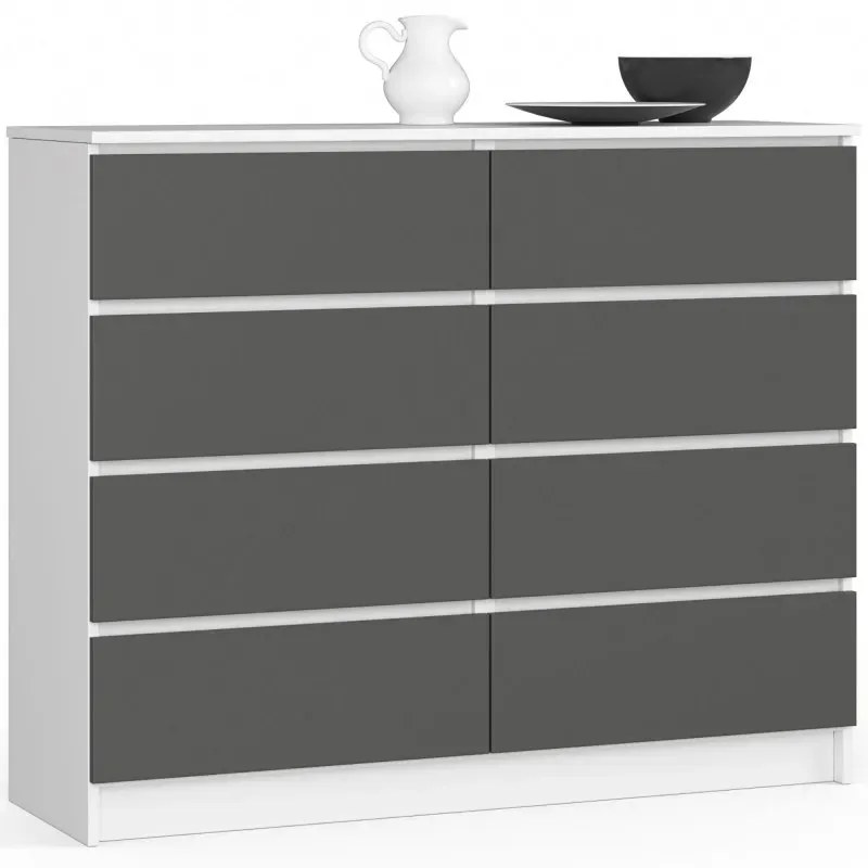 Komoda do salonu biała + grafit R0-L54